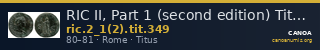 RIC II, Part 1 (second edition) Titus 349 — CANOA
