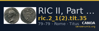 RIC II, Part 1 (second edition) Titus 35 — CANOA