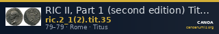 RIC II, Part 1 (second edition) Titus 35 — CANOA