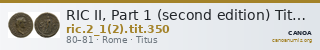 RIC II, Part 1 (second edition) Titus 350 — CANOA
