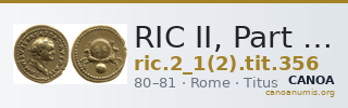 RIC II, Part 1 (second edition) Titus 356 — CANOA