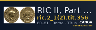RIC II, Part 1 (second edition) Titus 356 — CANOA