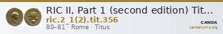RIC II, Part 1 (second edition) Titus 356 — CANOA