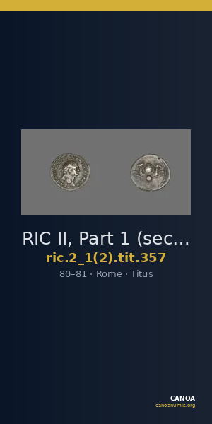 RIC II, Part 1 (second edition) Titus 357 — CANOA