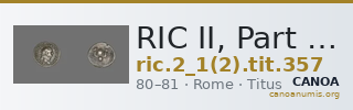 RIC II, Part 1 (second edition) Titus 357 — CANOA