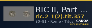 RIC II, Part 1 (second edition) Titus 357 — CANOA