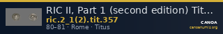 RIC II, Part 1 (second edition) Titus 357 — CANOA