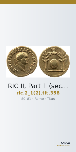 RIC II, Part 1 (second edition) Titus 358 — CANOA