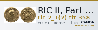 RIC II, Part 1 (second edition) Titus 358 — CANOA