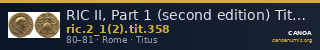 RIC II, Part 1 (second edition) Titus 358 — CANOA