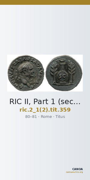 RIC II, Part 1 (second edition) Titus 359 — CANOA