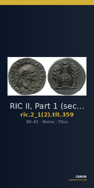 RIC II, Part 1 (second edition) Titus 359 — CANOA