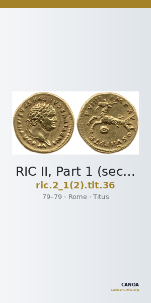 RIC II, Part 1 (second edition) Titus 36 — CANOA