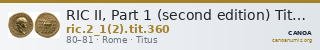 RIC II, Part 1 (second edition) Titus 360 — CANOA