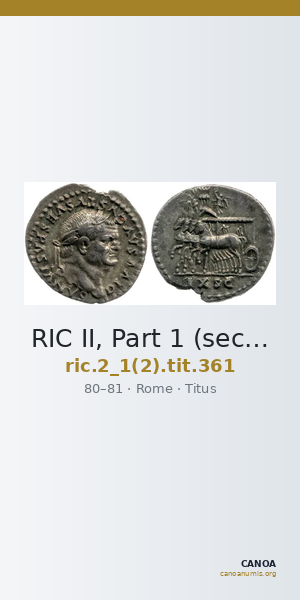 RIC II, Part 1 (second edition) Titus 361 — CANOA