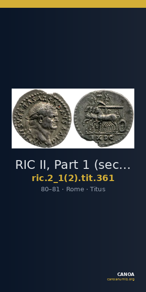 RIC II, Part 1 (second edition) Titus 361 — CANOA