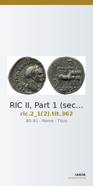 RIC II, Part 1 (second edition) Titus 362 — CANOA