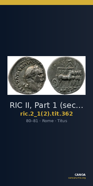 RIC II, Part 1 (second edition) Titus 362 — CANOA
