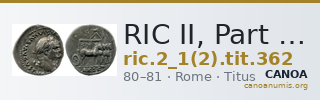 RIC II, Part 1 (second edition) Titus 362 — CANOA