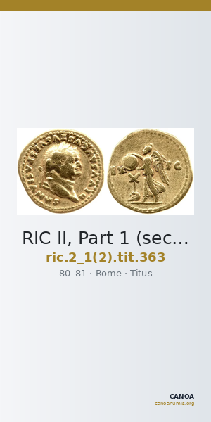 RIC II, Part 1 (second edition) Titus 363 — CANOA