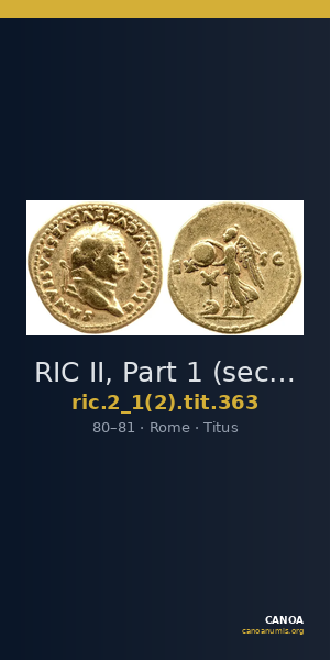 RIC II, Part 1 (second edition) Titus 363 — CANOA