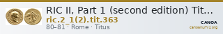 RIC II, Part 1 (second edition) Titus 363 — CANOA