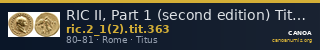 RIC II, Part 1 (second edition) Titus 363 — CANOA
