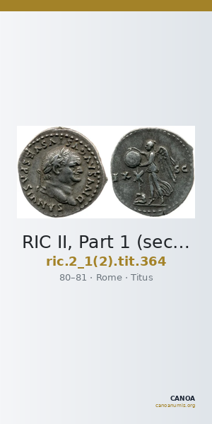 RIC II, Part 1 (second edition) Titus 364 — CANOA