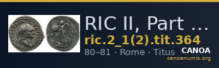 RIC II, Part 1 (second edition) Titus 364 — CANOA