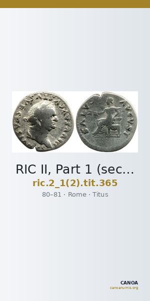 RIC II, Part 1 (second edition) Titus 365 — CANOA