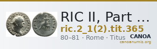RIC II, Part 1 (second edition) Titus 365 — CANOA