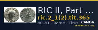 RIC II, Part 1 (second edition) Titus 365 — CANOA