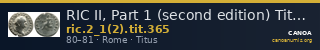 RIC II, Part 1 (second edition) Titus 365 — CANOA