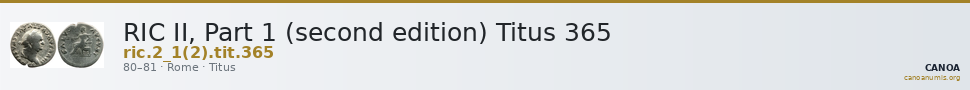 RIC II, Part 1 (second edition) Titus 365 — CANOA