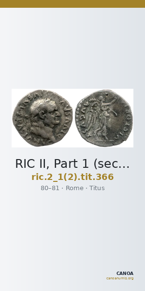 RIC II, Part 1 (second edition) Titus 366 — CANOA