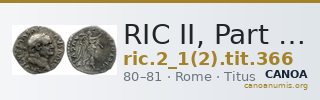 RIC II, Part 1 (second edition) Titus 366 — CANOA