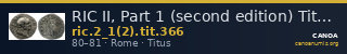 RIC II, Part 1 (second edition) Titus 366 — CANOA
