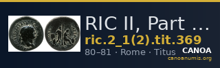 RIC II, Part 1 (second edition) Titus 369 — CANOA