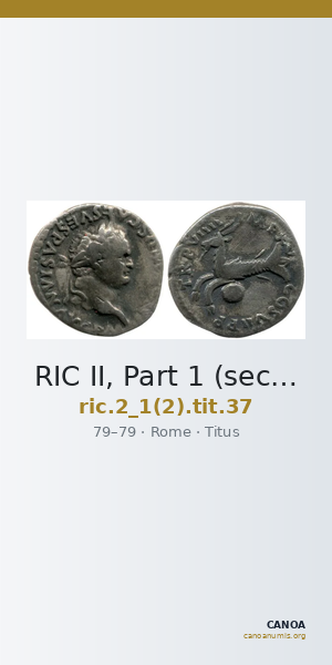 RIC II, Part 1 (second edition) Titus 37 — CANOA