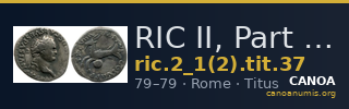 RIC II, Part 1 (second edition) Titus 37 — CANOA