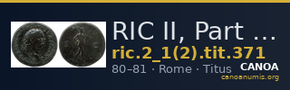 RIC II, Part 1 (second edition) Titus 371 — CANOA