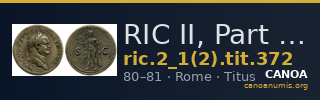 RIC II, Part 1 (second edition) Titus 372 — CANOA