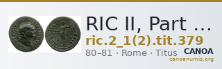 RIC II, Part 1 (second edition) Titus 379 — CANOA