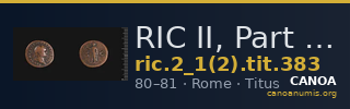 RIC II, Part 1 (second edition) Titus 383 — CANOA
