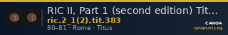 RIC II, Part 1 (second edition) Titus 383 — CANOA
