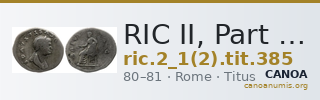 RIC II, Part 1 (second edition) Titus 385 — CANOA
