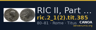 RIC II, Part 1 (second edition) Titus 385 — CANOA