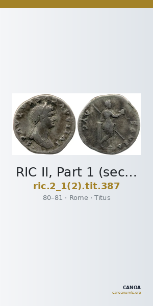 RIC II, Part 1 (second edition) Titus 387 — CANOA