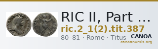 RIC II, Part 1 (second edition) Titus 387 — CANOA
