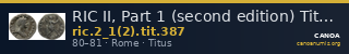 RIC II, Part 1 (second edition) Titus 387 — CANOA